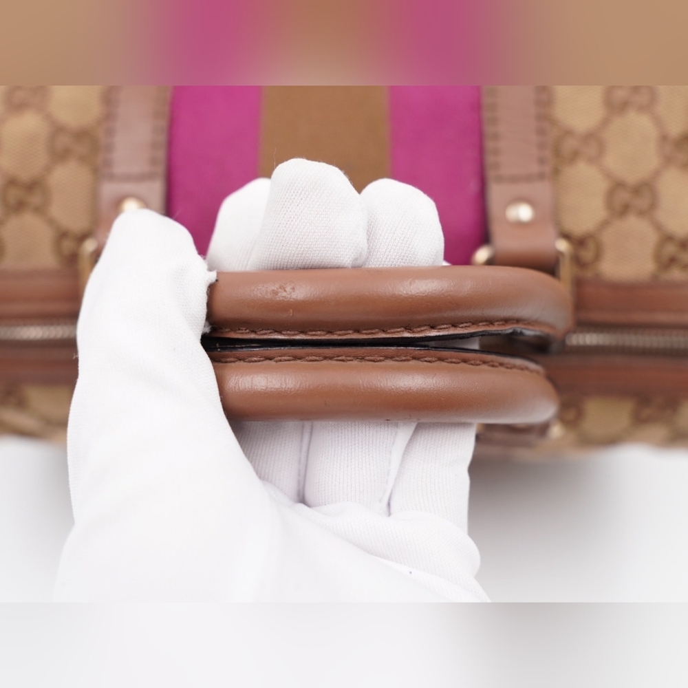 CC68 💖 GUCCI GG Monogram Vintage Web Boston - Picture 13 of 15
